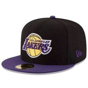 New Era Los Angeles Lakers Official 2-Tone Black/Purple 59FIFTY Fitted Hat 7 3/8